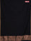 Bengal soft cotton saree black and blue with plain body and zari woven border