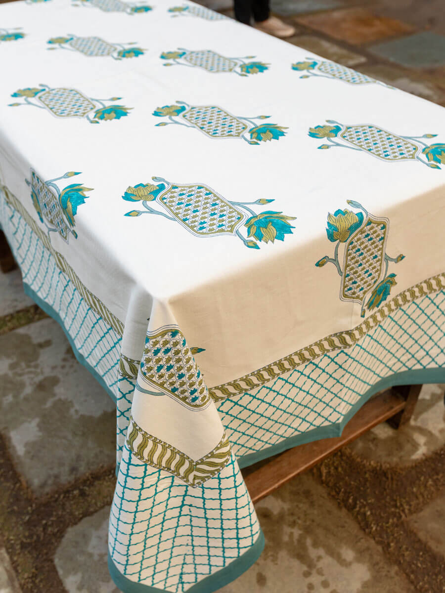 Sagar Block Print Cotton Table Cover