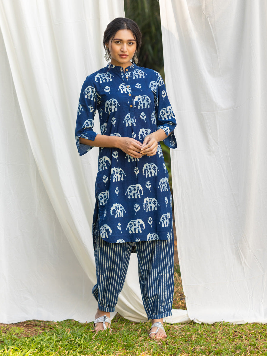 Vasant Indigo Cotton Kurta