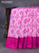 Pochampally silk saree light pink shade and pink with allover ikat weaves and simple border