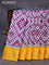 Pochampally silk saree grey purple and yellow with allover ikat weaves and rich zari woven border