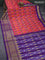 Pochampally silk saree reddish pink and violet with allover ikat weaves and long zari woven border