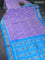 Pochampally silk saree blue shade and cs blue with allover ikat weaves and zari woven border