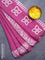 Batik cotton saree mauve pink with allover sequin work & batik butta prints and printed lace work border