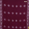 Batik cotton saree wine shade with allover sequin work & batik butta prints and printed lace work border