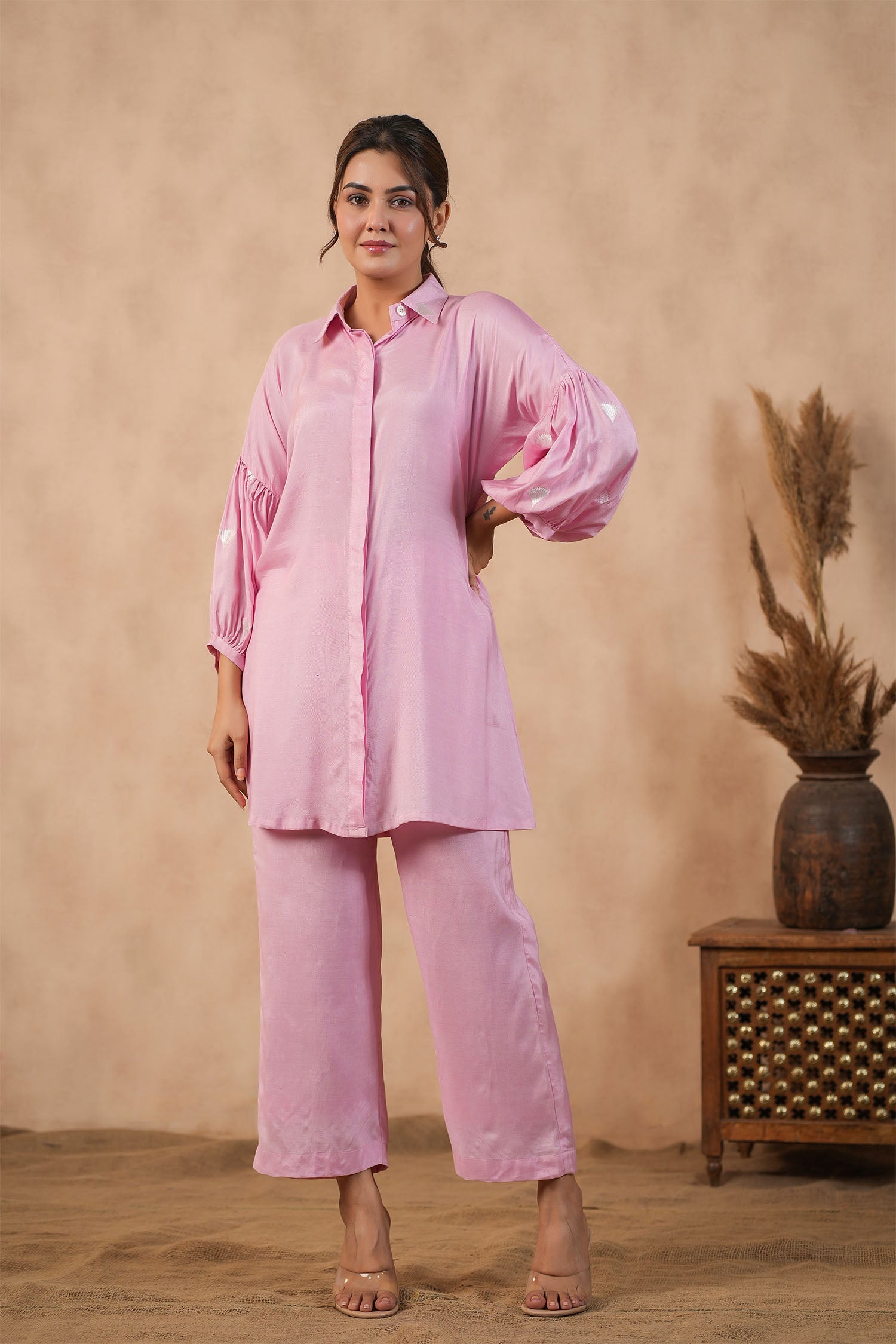 Blush Pink Santoon Co-Ord Set