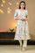 White Chintz Floral Printed Rayon Straight Kurta with Sequins