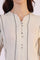Light Beige Yarn Dyed Striped Short Sleeves Cotton Blend Kurta