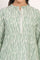 New Sage Green Ikat Printed A-Line Pure Cotton Kurta