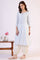 Blue Solid A-Line Pure Cotton Kurta