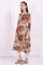Red Floral Printed A-Line Kurta