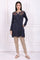 Navy Blue Embroidered Straight Acrylic Tunic