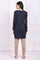 Navy Blue Embroidered Straight Acrylic Tunic