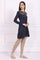 Navy Blue Embroidered Straight Acrylic Tunic