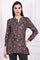 Navy Blue Floral Printed A-Line Rayon Tunic