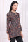 Navy Blue Floral Printed A-Line Rayon Tunic