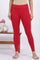 Red Solid Cotton Lycra Tights