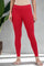 Red Solid Cotton Lycra Tights