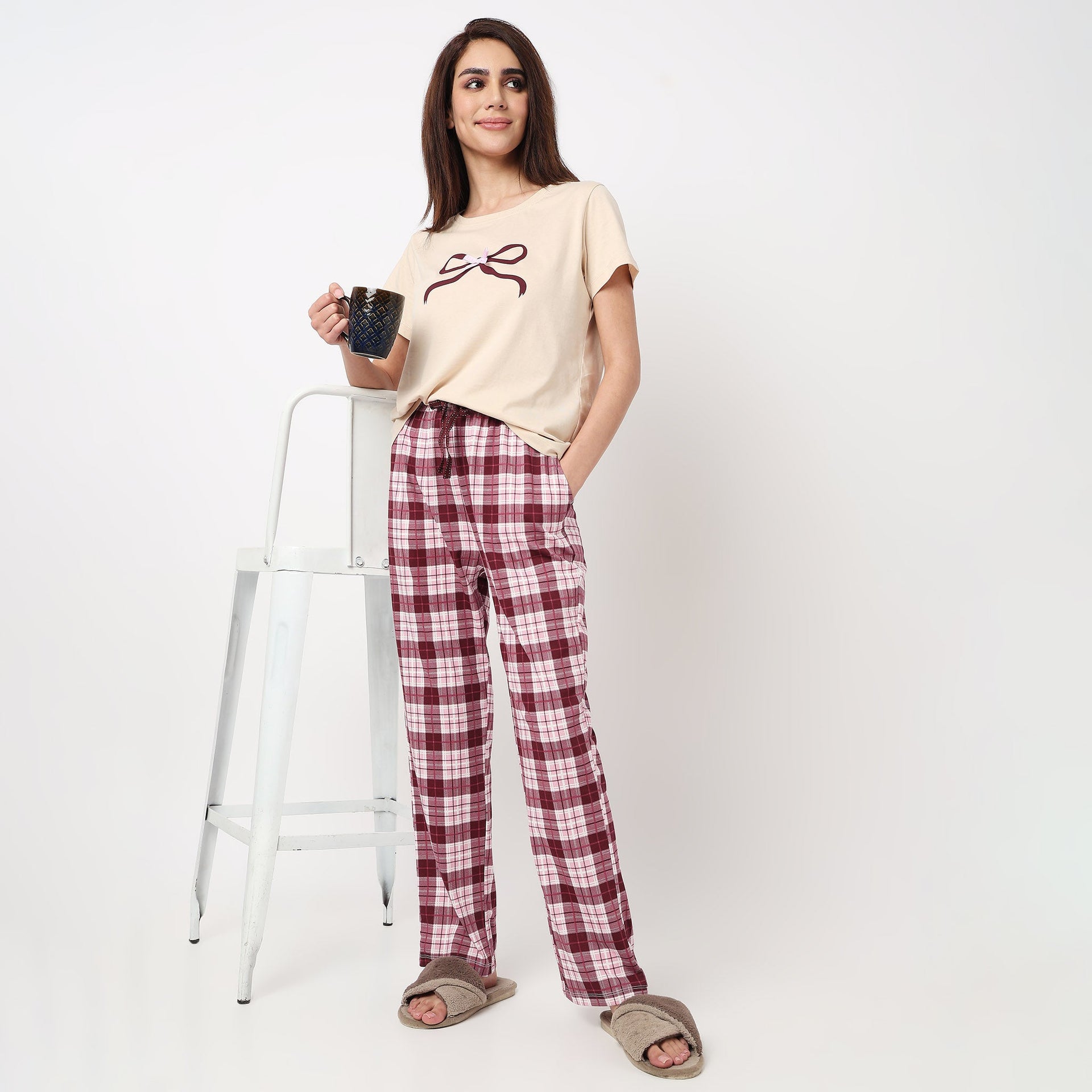 Cotton Checkered Lounge Pyjamas