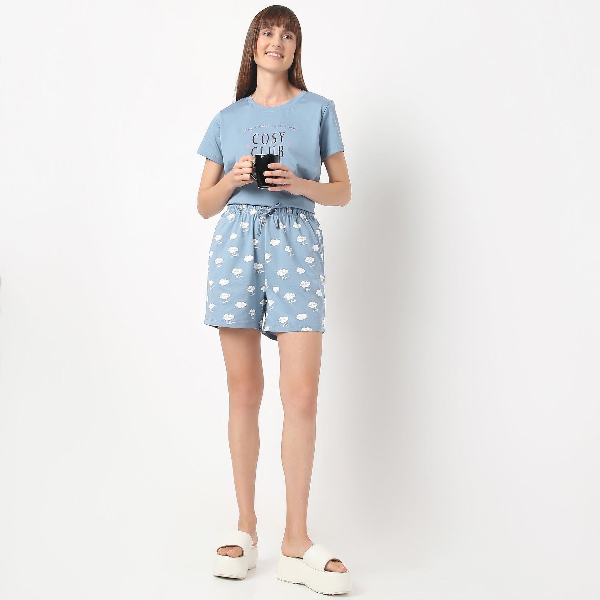 Above Knee Printed Lounge Shorts