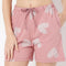 Above Knee Heart Print Lounge Shorts