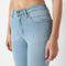 Boot Cut Full Length High Rise Bow-Adorned Blue Jeans With Side Slit
