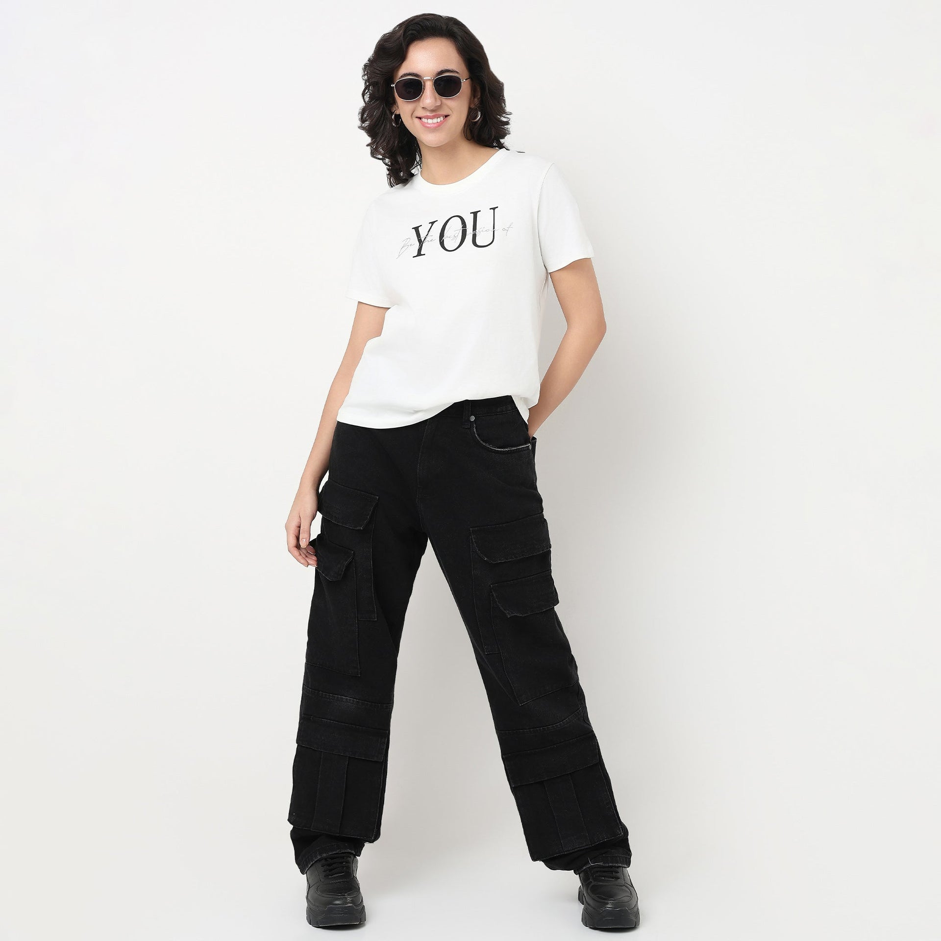 Cotton Crew Neck Graphic T-Shirt