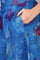 Blue Floral Printed Lace Straight Sheer Kurta, Crop Top and Pants Set