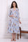 Light Blue Floral Printed Kota Spaghetti Dress and Jacket Set