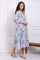 Light Blue Floral Printed Kota Spaghetti Dress and Jacket Set
