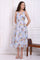 Light Blue Floral Printed Kota Spaghetti Dress and Jacket Set