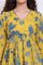Yellow Bold Floral Printed Pure Cotton Flared Kurta and Pants Co-ord Set