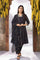 Black Embroidered A-Line Kurta with Straight Pant and Dupatta Set
