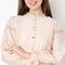 Band Neck Full Sleeve Lace Bishop Top