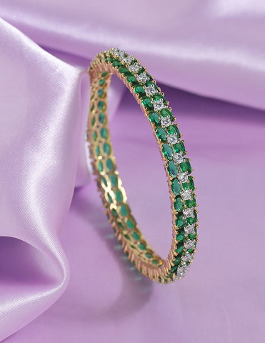 Designer Zirconia Emerald Bangle