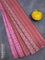 Bamboo silk saree pink and dark magenta with allover tie & dye prints & thread stripe pattern in borderless style