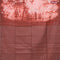 Bamboo silk saree peach shade and brown with allover tie & dye prints & sequin work in borderless style