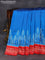 Pochampally silk saree cs blue and red with plain body and printed border