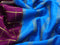 Pure mysore silk saree purple and cs blue with allover zari checked pattern and zari woven border