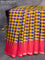 Pure soft silk saree yellow blue and dual shade of pinkish orange with allover paalum pazhamum checked pattern and rettapet zari woven border