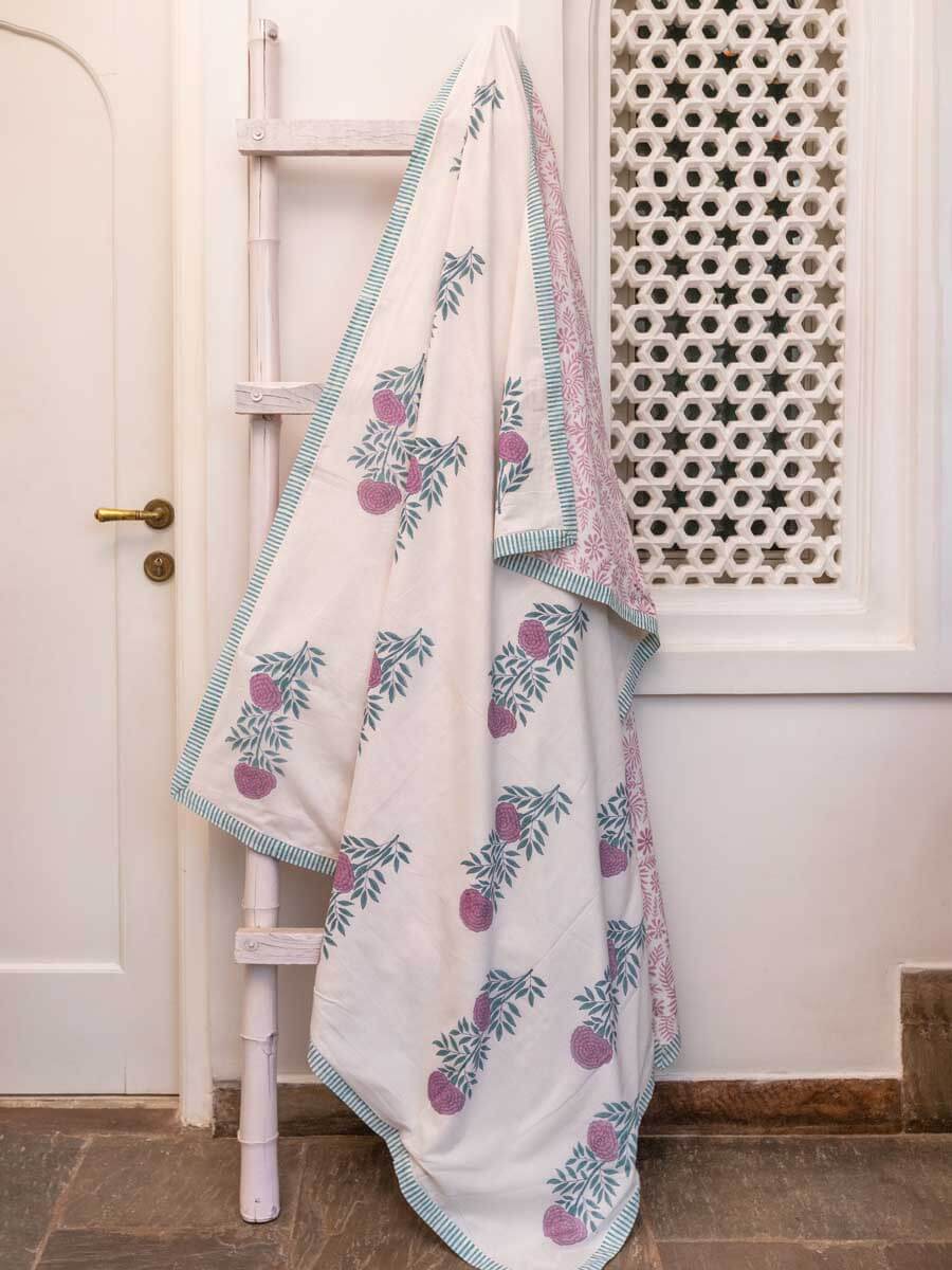Zeniya Block Printed Cotton Muslin Dohar