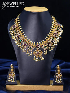 Antique guttapusalu necklace with kemp and cz stones