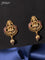 Antique pendant set lakshmi design with pink kemp stone and golden beads hangings