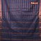 Bamboo silk saree dark blue with allover copper zari weaves and copper zari woven border