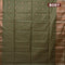 Bamboo silk saree sap green with copper zari woven buttas and zari woven border