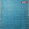 Bamboo silk saree teal blue with allover zari weaves and zari woven border