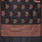 Banarasi cotton saree black with copper zari woven buttas and piping border