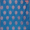 Banarasi cotton saree cs blue with copper zari woven floral buttas and piping border