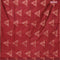 Banarasi cotton saree maroon with copper zari woven buttas and piping border