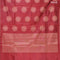 Banarasi cotton saree maroon with copper zari woven buttas and piping border